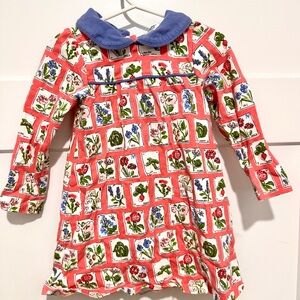 Baby Boden Floral long sleeve dress with bloomers set
